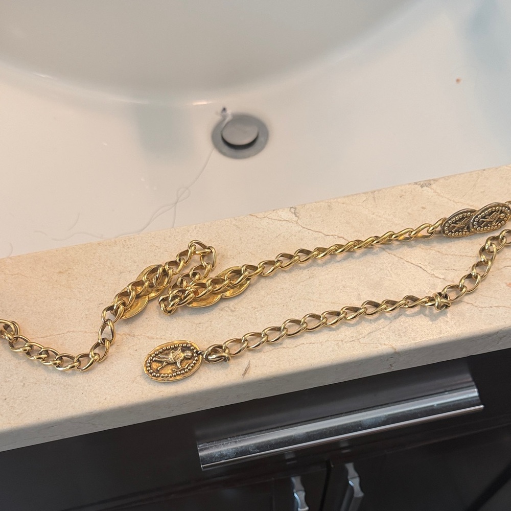 CHANEL Gold Chain Belt with Oval Medallions